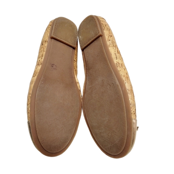 Vionic Minna Leather Gold Toe Cork Slip On Ballet Flats Shoes Size 10 - Picture 11 of 14